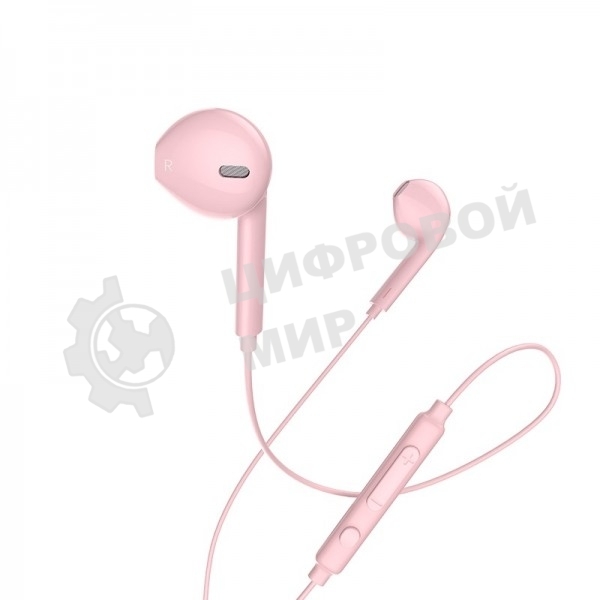 Наушники проводные вставки с микрофоном Hoco M55 розовый