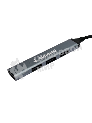 Разветвитель USB2.0 Gembird UHB-C203, 4xUSB2.0, кабель USB 10 см, алюминий, пакет