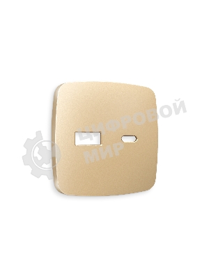 Лицевая панель OMEGA (Шампань) для розетки 2USB тип A+C QUANT OP6110