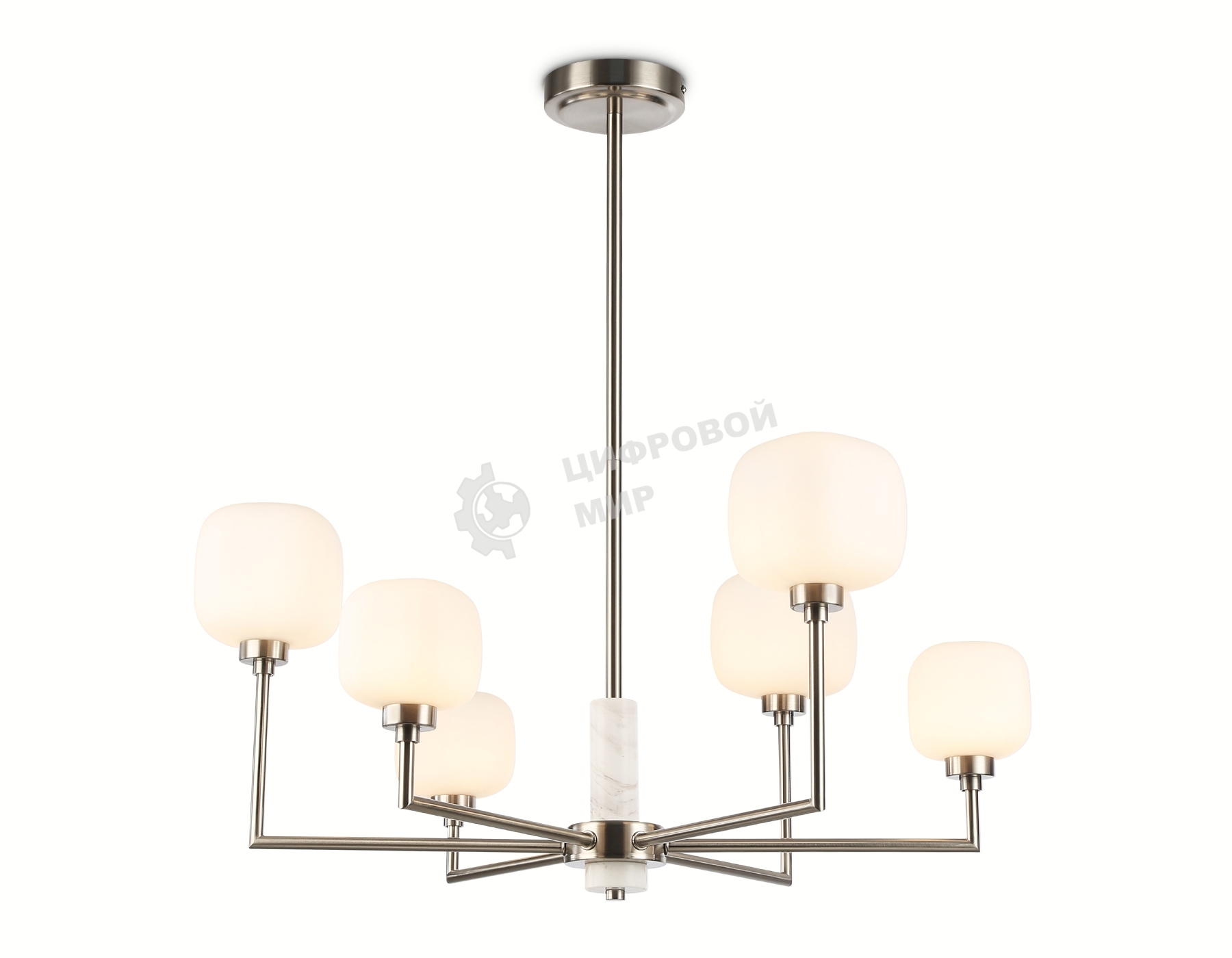 Люстра Ambrella light LH53001/6 SN/FR сатин никель/белый матовый G9*6 max 40W D690*680