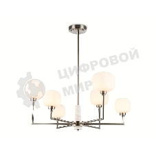 Люстра Ambrella light LH53001/6 SN/FR сатин никель/белый матовый G9*6 max 40W D690*680