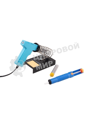 Набор для пайки Rexant (паяльник импульсный 30/70 Вт, оловоотсос, подставка, припой)