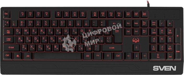 Клавиатура проводная игровая SVEN KB-G8300, USB, c подставкой для запястий, черный