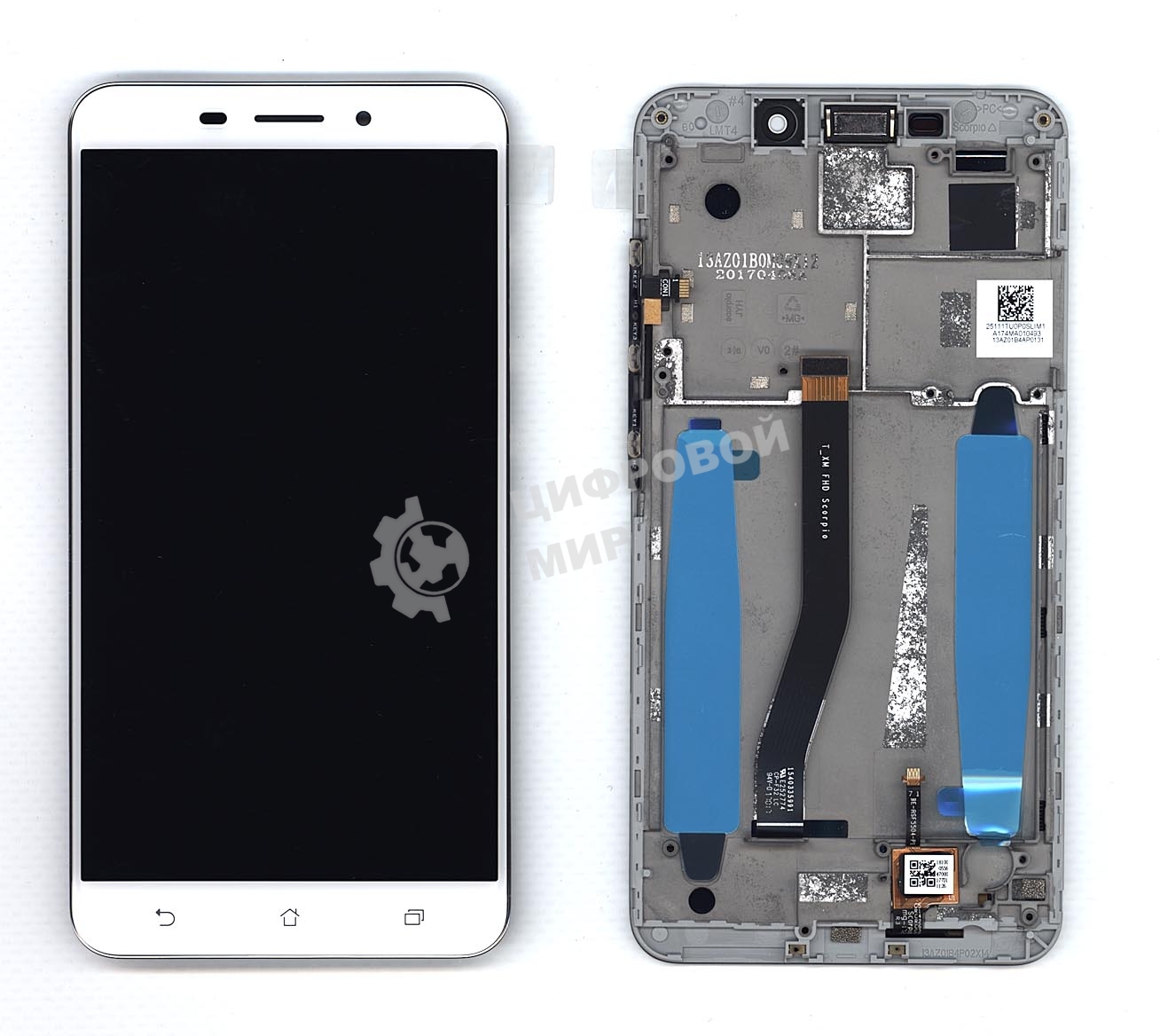 Дисплей для Asus ZenFone 3 Laser ZC551KL белый с рамкой