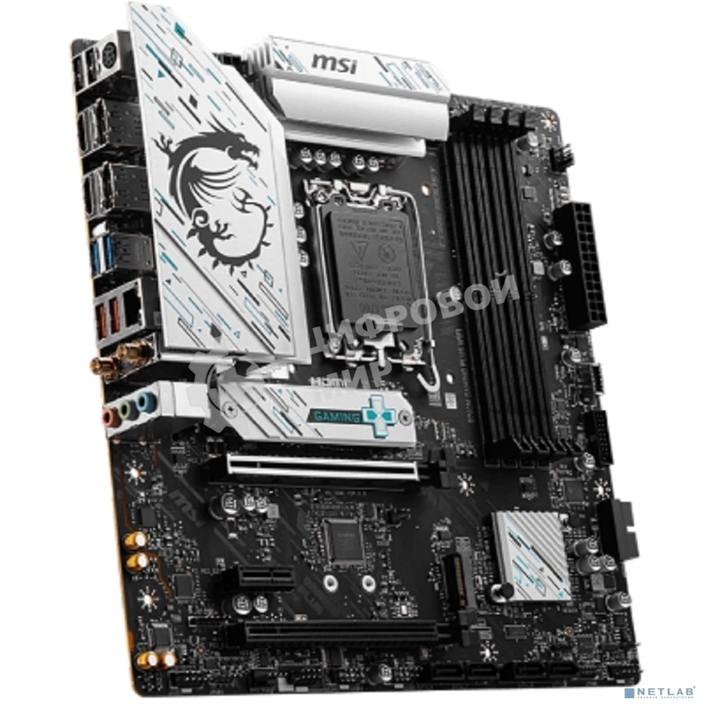 Материнская плата MSI B760M GAMING PLUS WIFI, LGA 1700, Intel B760, 4xDIMM DDR5, 4xSATA, 2xM.2, 1xPCI-E 4.0 x16, 1xPCI-E 3.0 x1, 2xHDMI, 2xDP, 1x 2.5Gb LAN, 2xUSB-A 3.2 Gen 2, 4xUSB 2.0, Micro-ATX