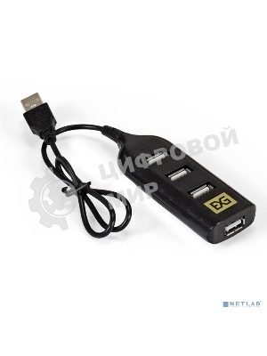 USB-концентратор ExeGate EX293976RUS DUB-42 (кабель-адаптер USB2.0 --> 4xUSB2.0, Plug&Play, черный)