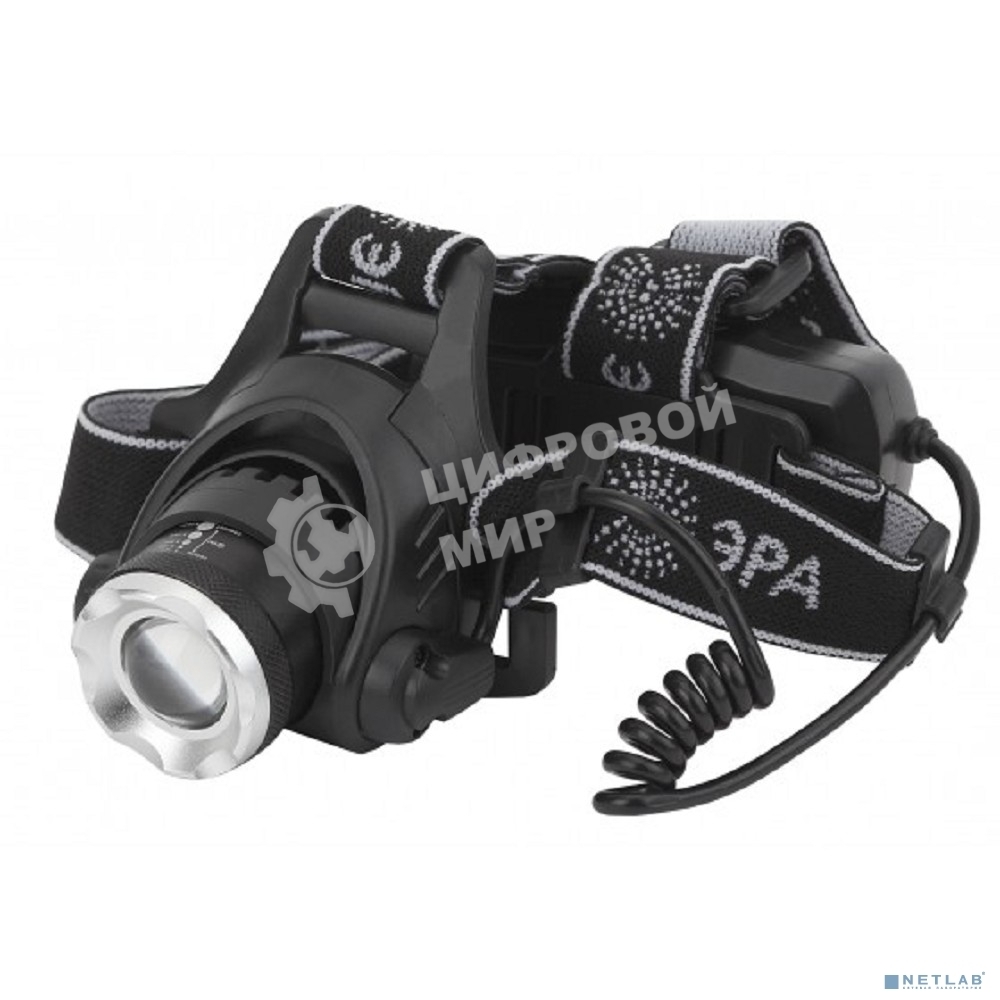 Налобный фонарь ЭРА GA-805 аккумуляторный, рег фокус, [5 Вт CREE, алюминий, литий 2,5Ач, USB