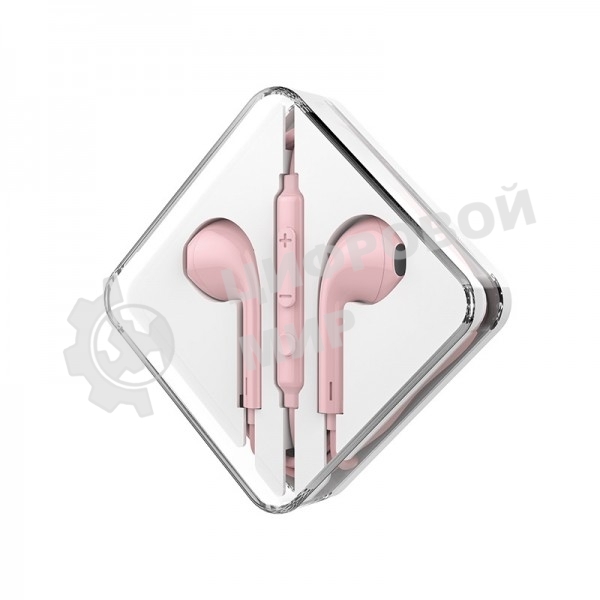 Наушники проводные вставки с микрофоном Hoco M55 розовый