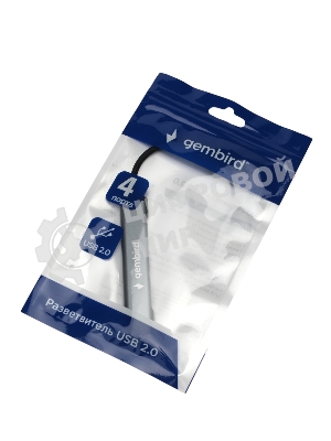 Разветвитель USB2.0 Gembird UHB-C203, 4xUSB2.0, кабель USB 10 см, алюминий, пакет