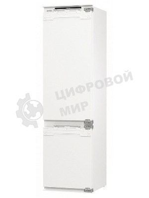 Встраиваемый холодильник Gorenje NRKI519E82WF, 193 см, электронное управление, цифровой дисплей, Wi-Fi, NoFrost Dual, Multiflow 360, контейнер CrispZone с контролем влажности, функция ConvertActive, AdaptTech, MultiAdjust, жесткое крепление, инверторный компрессор, уровень шума 35 дБ