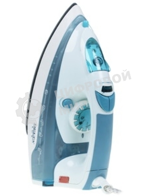 Утюг Delta LUX DL-710 белый с серо-голубым, 2400 Вт, 25 г/мин, 130 г/мин, 320 мл