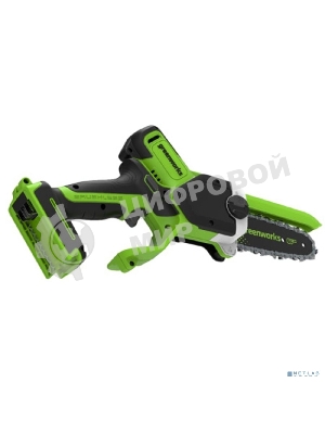 Цепная мини пила аккумуляторная GreenWorks GD24CS15 24V, 15см, бесщеточная, с автоматической смазкой цепи, без АКБ и ЗУ [2010107]