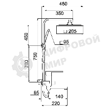 SL144-009DK Душевая система, Ø35