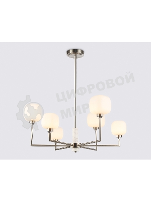 Люстра Ambrella light LH53001/6 SN/FR сатин никель/белый матовый G9*6 max 40W D690*680