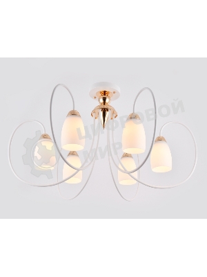 Светильник Ambrella light TR3120/6 WH/GD белый/золото E27 max 40W D850*480
