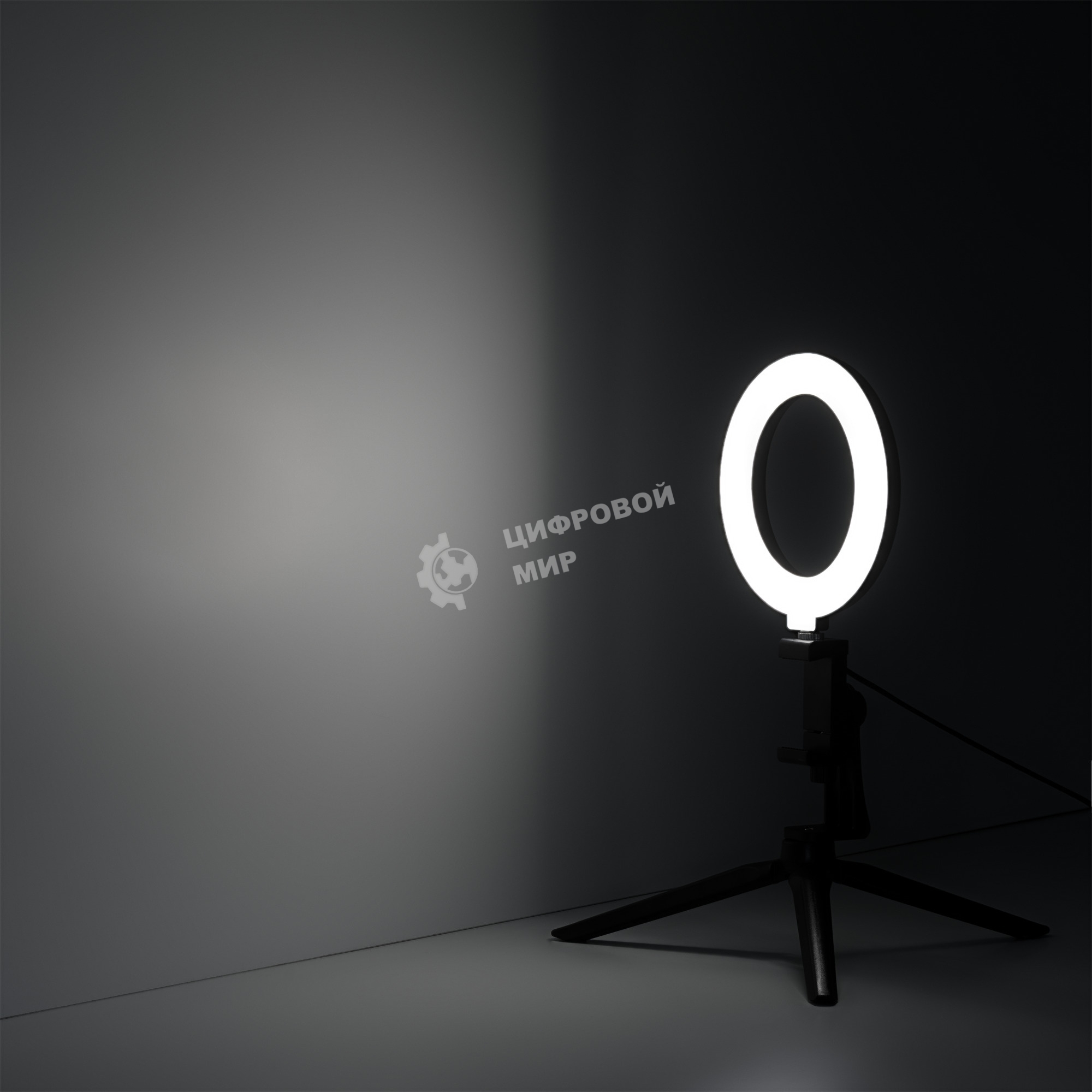 Светильник кольцевой Gauss 10W 600lm 3000-6500K 5V USB IP20 160x23мм черный дим, пульт LED 8