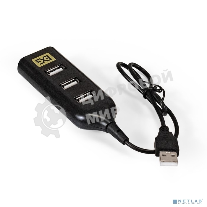 USB-концентратор ExeGate EX293976RUS DUB-42 (кабель-адаптер USB2.0 --> 4xUSB2.0, Plug&Play, черный)