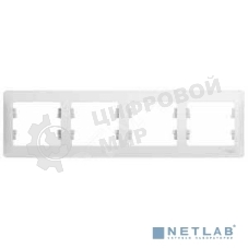 Рамка Schneider-electric GSL000104 Glossa 4-постовая, горизонтальная, белый