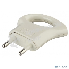 Вилка ЭРА Б0019182 V1 6А без заземл. с кольцом непрямой ввод (10/200/9600) бел.