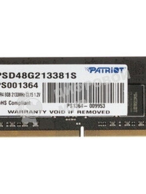 Оперативная память Patriot Signature, DDR4, 8GB (1x8 GB), 2133 MHz, CL15, SO-DIMM