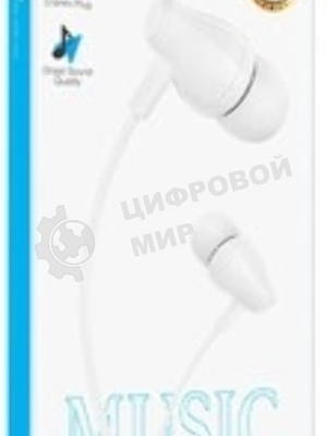Проводные наушники Borofone BM69 белый, внутриканальные, Jack 3.5 мм