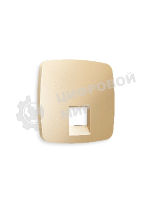 Лицевая панель OMEGA (Шампань) для компьютерной/телефонной розетки RJ-45/RJ-11 QUANT OP6120