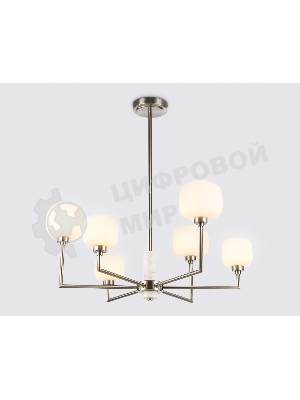Люстра Ambrella light LH53001/6 SN/FR сатин никель/белый матовый G9*6 max 40W D690*680