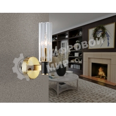 Настенный светильник Ambrella light LH55517 BK/BS/CL черный/латунь/прозрачный E14 max 40W 120*100*250