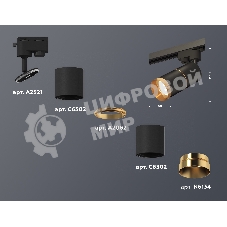 Светильник Ambrella light XT6302021 SBK/PYG черный песок/золото желтое полированное MR16 GU5.3