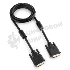 Кабель DVI-D dual link Gembird/Cablexpert, 25M/25M, 1.8м, черный, экран, феррит.кольца, пакет
