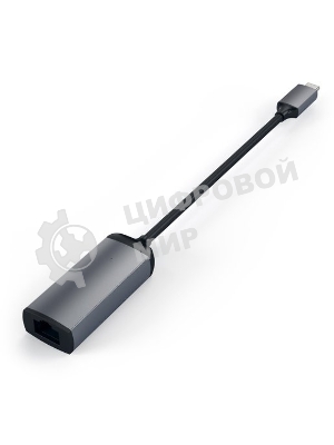 Адаптер Satechi Type-C to Gigabit Ethernet. Поддержка 10/100/1000Mbps Ethernet, серый космос