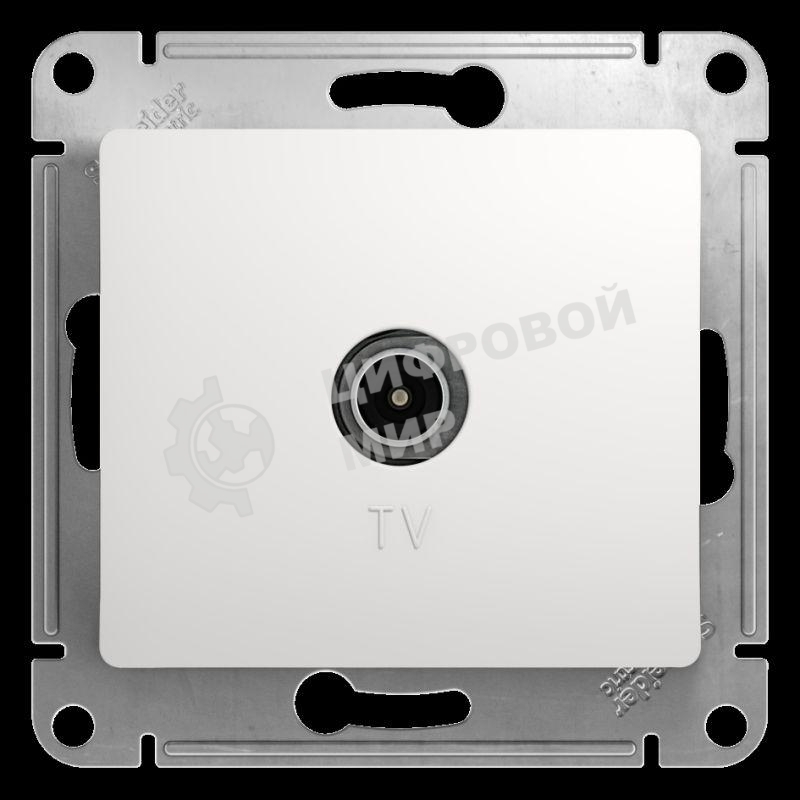 Механизм розетки TV 1-м СП Glossa 1DB белый SchE GSL000191