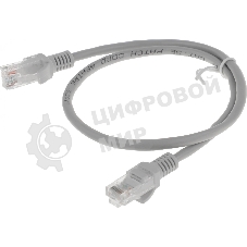 Патч-корд Premier PP12-0.5M 1000Гбит/с UTP 4 пары cat.5E CCA molded 0.5м серый RJ-45 (m)-RJ-45 (m)