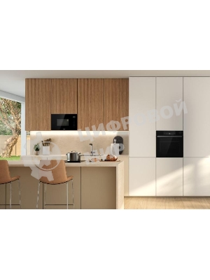 Встраиваемая микроволновая печь Gorenje BM201SG3BG, 20 л, 5 уровней мощности, 8 автопрограмм, сенсорное управление, дисплей, гриль, поворотный стол, AquaClean, автоменю черный