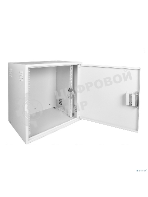 Шкаф настенный антивандальный распашной NTSS WAR 14U 600*500 мм, 2 профиля 19, сварной, серый RAL 7035 NTSS-WAR14U6050