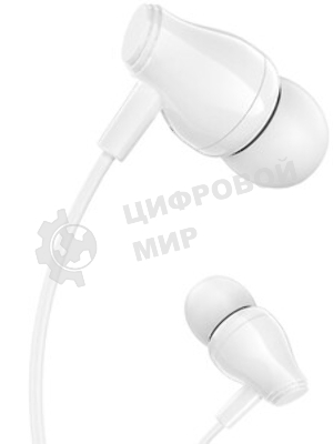 Проводные наушники Borofone BM69 белый, внутриканальные, Jack 3.5 мм
