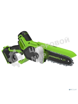 Цепная мини пила аккумуляторная GreenWorks GD24CS15 24V, 15см, бесщеточная, с автоматической смазкой цепи, без АКБ и ЗУ [2010107]