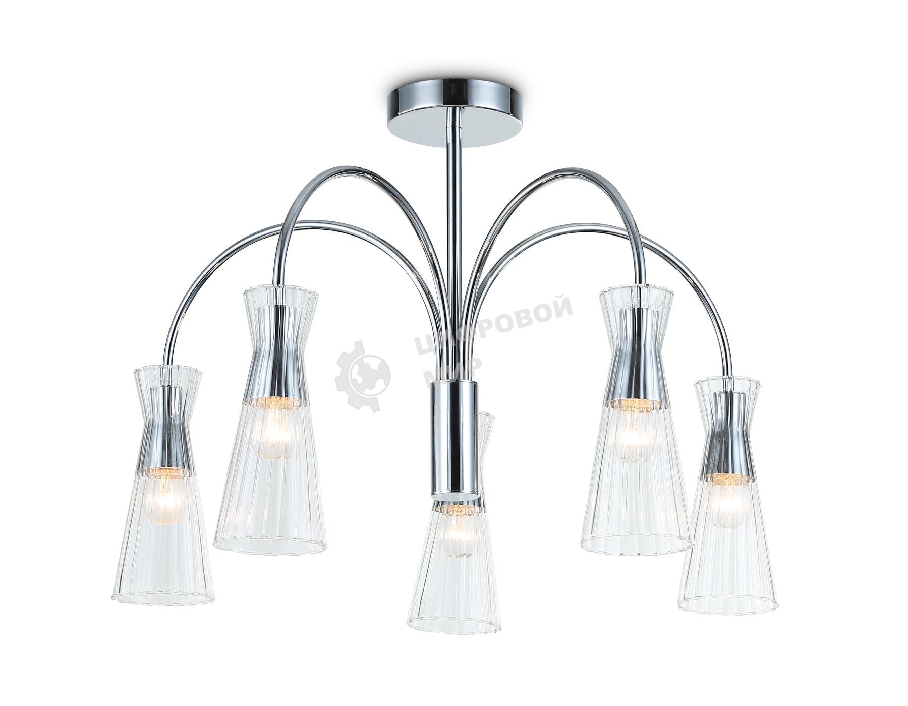 Люстра Ambrella light LH55651/5 СH/CL хром/прозрачный E14*5 max 40W D600*440
