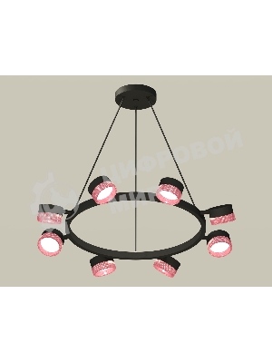 Светильник Ambrella light XB9198251/8 SBK/PI черный песок/розовый GX53 (C9198, N8486)