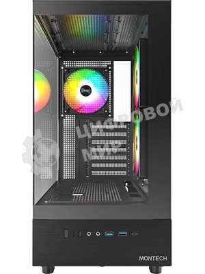 Компьютерный корпус Montech XR черный без БП ATX 3x120мм 2xUSB3.0 1xUSB3.1 audio bott PSU