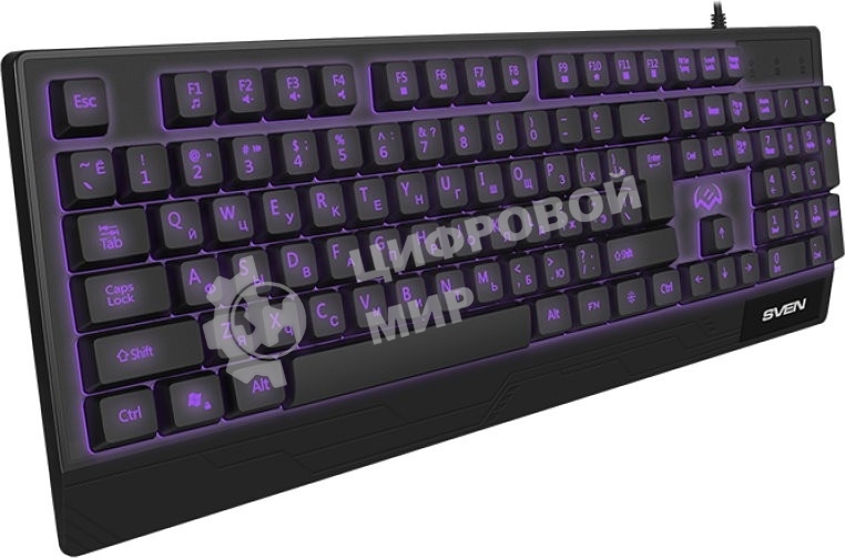 Клавиатура проводная игровая SVEN KB-G8300, USB, c подставкой для запястий, черный
