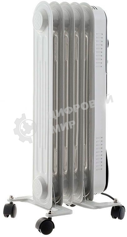Обогреватель масляный Ресанта ОМПТ- 5Н (5 секций), белый, 1000 Вт, 10 м2, термостат 67/3/2