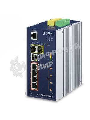 Коммутатор PLANET IP30 Industrial L2+/L4 4-Port 60W 1000T Ultra PoE+ 1-Port 1000T + 2-port 100/1000X SFP Full Managed Switch (-40 to 75 C, dual redundant power input on 48~56VDC terminal block, DIDO, ERPS Ring Supported, 1588)