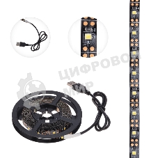 Лента светодиодная с USB-коннектором 5 В IP23 SMD 2835 60 LED/м 3 м теплый белый (2700 K) LAMPER