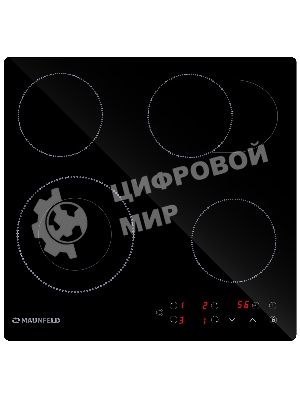 Электрическая варочная панель Maunfeld EVCE594SMDPBK, конфорок: 4 шт., стеклокерамика, независимая, черный
