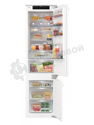 Встраиваемый холодильник Gorenje NRKI519E82WF, 193 см, электронное управление, цифровой дисплей, Wi-Fi, NoFrost Dual, Multiflow 360, контейнер CrispZone с контролем влажности, функция ConvertActive, AdaptTech, MultiAdjust, жесткое крепление, инверторный компрессор, уровень шума 35 дБ