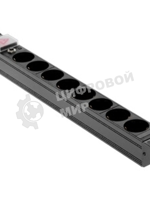 Блок распределения питания Lanmaster TWT-PDU19-10A8P-1.8 гор.размещ. 8xSchuko базовые 10A Schuko 1.8м