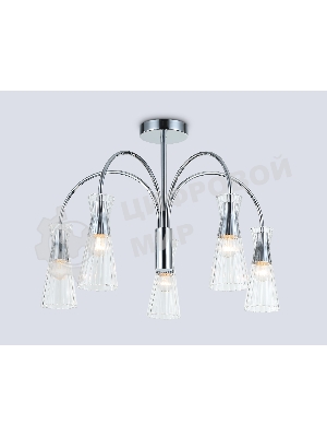 Люстра Ambrella light LH55651/5 СH/CL хром/прозрачный E14*5 max 40W D600*440