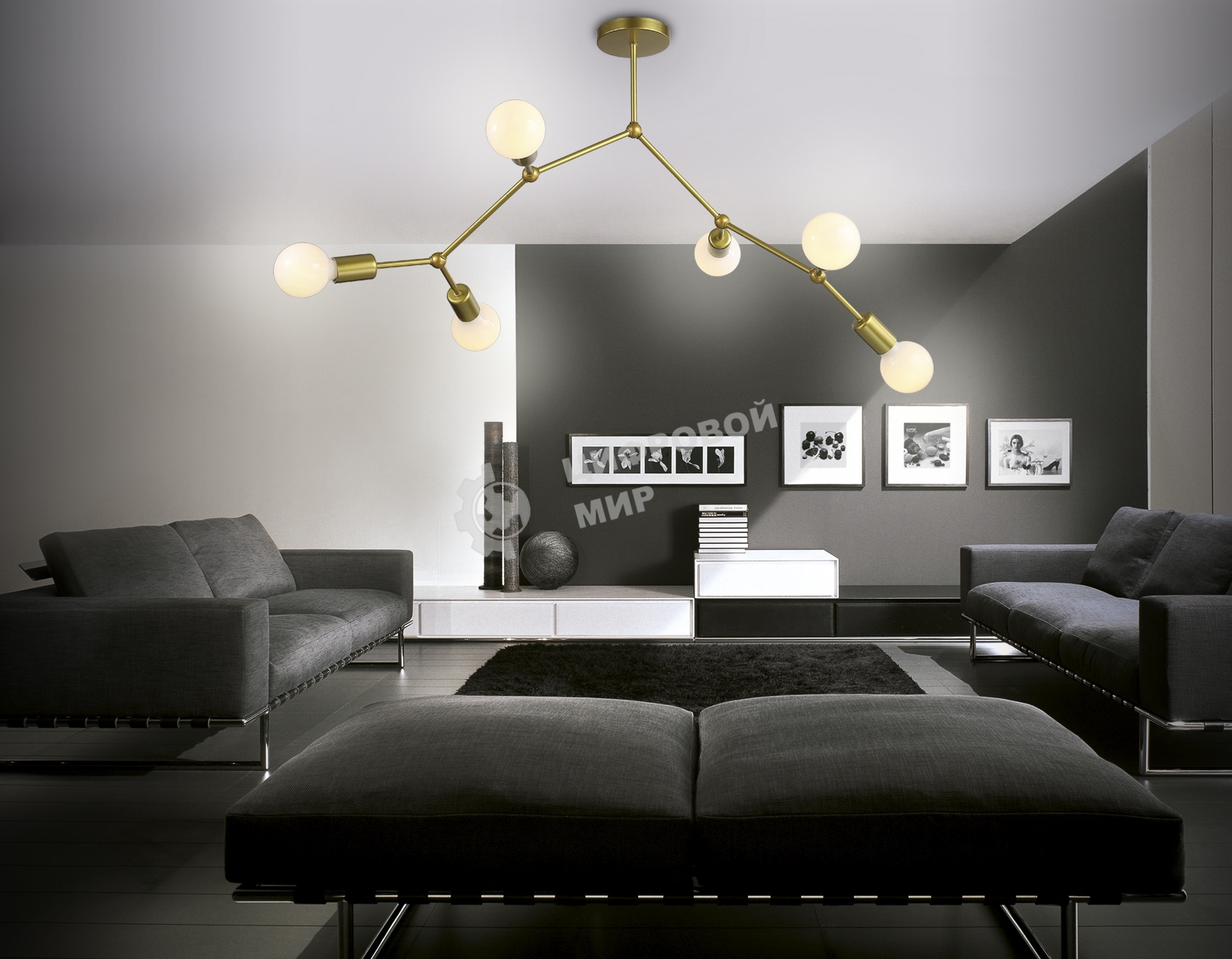Светильник Ambrella light TR8038/6 BS латунь E27*6 max 40W D670*590