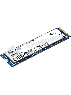 Накопитель SSD Kingston NV3, 4000Gb, M.2 2280, PCIe 4.0 x4, NVMe, R/W 6000/5000